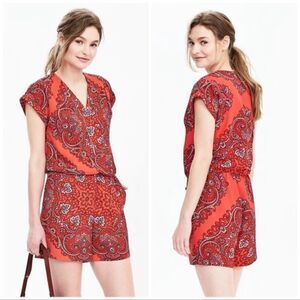 NWT Banana Republic April Paisley Wrap Romper - 4 Tall